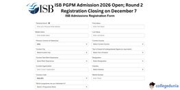 ISB PGPM 2026 Admissions Open